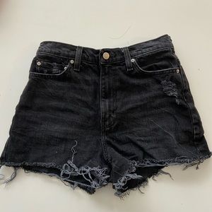 High-Rise Distressed Shorts